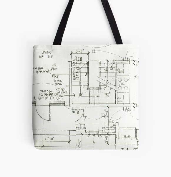 Architects Blueprint - Architecture Pattern All Over Print Tote Bag RB2611 product Offical architects Merch