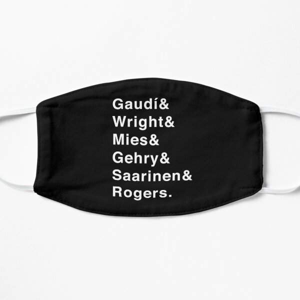 Architects List (Gaudi, Wright, Mies van der Rohe, Gehry, Saarinen, Rogers) Flat Mask RB2611 product Offical architects Merch