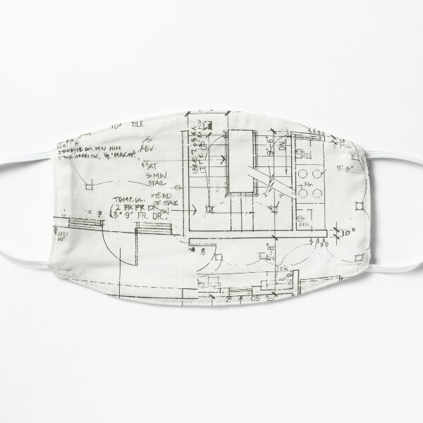 Architects Blueprint - Architecture Pattern Flat Mask RB2611 product Offical architects Merch